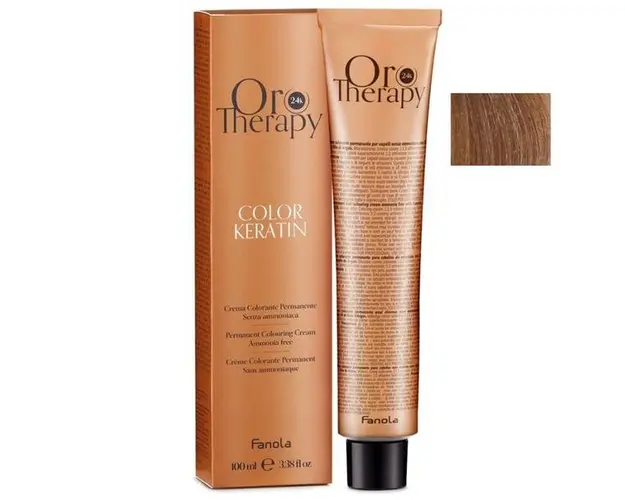 Vopsea Demi-permanenta Fanola Oro Therapy Color Keratin 7.14 Aluna, 100ml