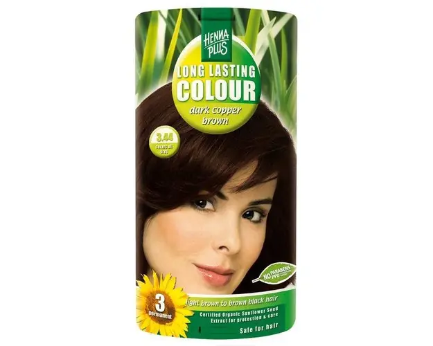 Vopsea par, Long Lasting Colour, 3.44 Dark Cooper Brown, Hennaplus