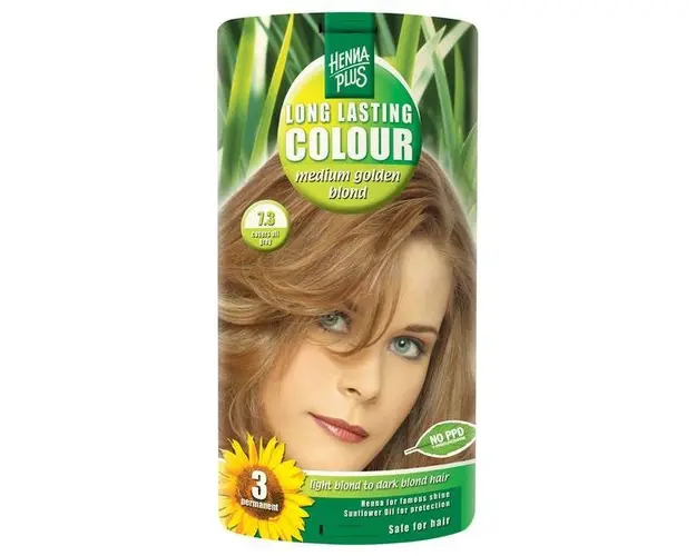 Vopsea par, Long Lasting Colour, 7.3 Medium Golden Blond, Hennaplus