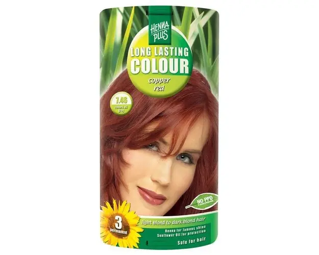 Vopsea par, Long Lasting Colour, 7.46 Copper Red, Hennaplus