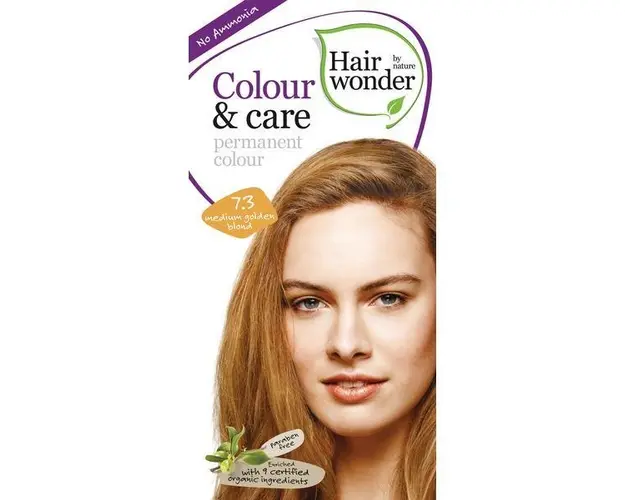 Vopsea par naturala, Colour &amp; Care, 7.3 Medium Golden Blond, Hairwonder