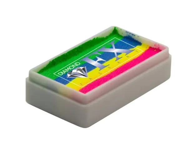 Vopsea pentru machiaj prostetic si efecte speciale, Diamond FX Splitcake Curcubeu neon, 28 g