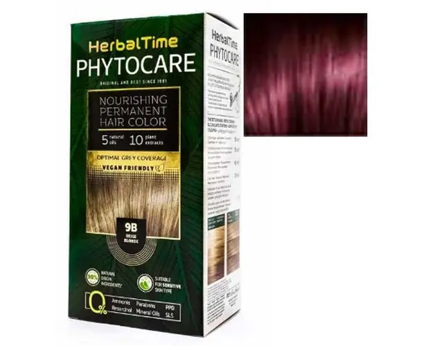 Vopsea pentru Par Herbal Time Phytocare Rosa Impex, nuanta 4R