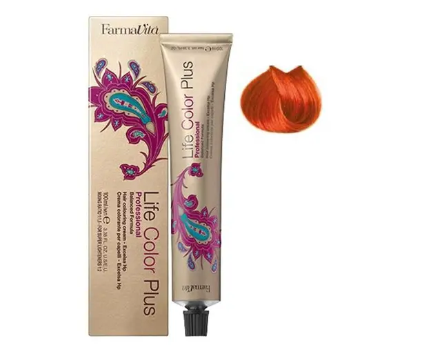 Vopsea Permanenta Booster - FarmaVita Life Color Plus Professional Booster, nuanta 0.44 Orange, 100 ml