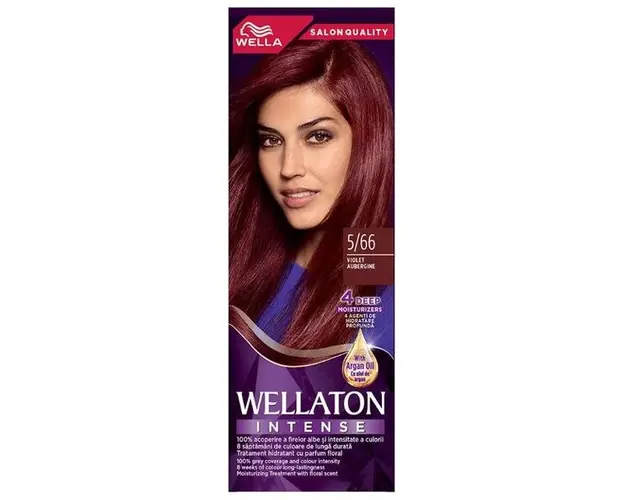 Vopsea Permanenta cu Ulei de Argan - Wella Wellaton Intense, nuanta 5/66 Violet, 110 ml