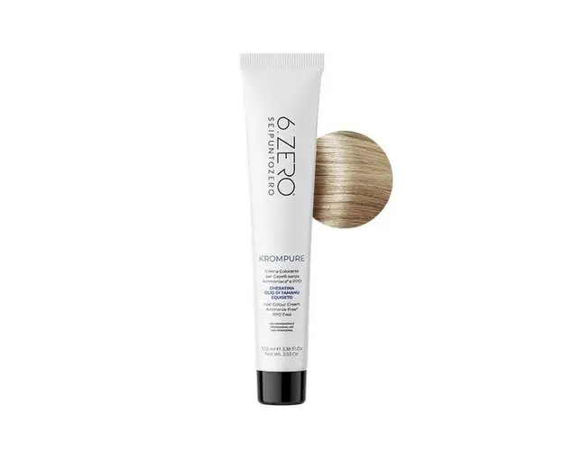 Vopsea permanenta fara amoniac 6.Zero KromPure 9.1 Blond 100ml