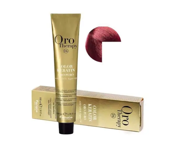 Vopsea Demi-permanenta Fanola Oro Therapy Color Keratin 5.5 Castaniu Deschis Mahon, 100ml