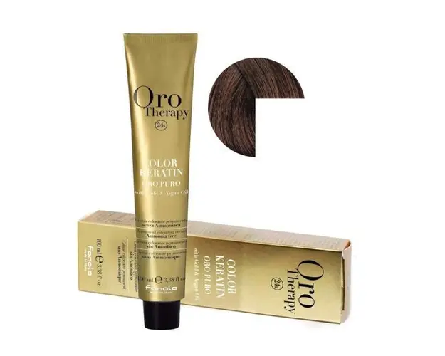 Vopsea Demi-permanenta Fanola Oro Therapy Color Keratin 6.34 Blond Inchis Auriu Aramiu, 100ml