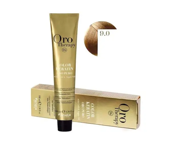 Vopsea Demi-permanenta Fanola Oro Therapy Color Keratin 9.0 Blond Foarte Deschis, 100ml