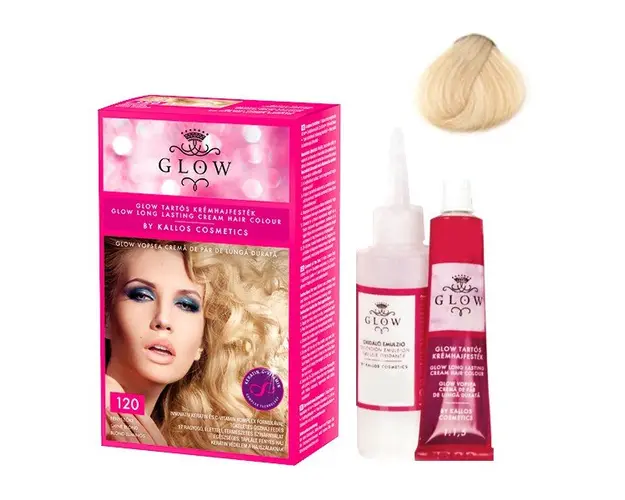 Vopsea Permanenta - Kallos Glow Long Lasting Cream Hair Colour Nuanta 120 Blond Luminos