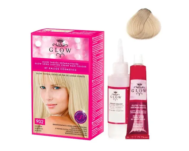 Vopsea Permanenta - Kallos Glow Long Lasting Cream Hair Colour Nuanta 902 Bej Blond