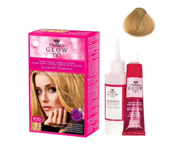 Vopsea Permanenta - Kallos Glow Long Lasting Cream Hair Colour Nuanta 930 Blond Auriu