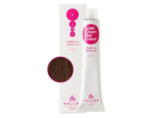 Vopsea Permanenta - Saten Deschis Plus - Kallos KJMN Cream Hair Colour nuanta 5.00 Light Brown Plus 100ml