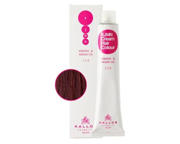 Vopsea Permanenta - Saten Deschis cu Nunata de Violet - Kallos KJMN Cream Hair Colour nuanta 5.20 Light Violet Brown 100ml