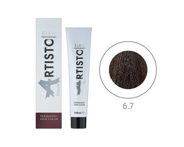 Vopsea permanenta pentru par Elea Professional Artisto Color, 6/7 Castaniu inchis maro, 100 ml