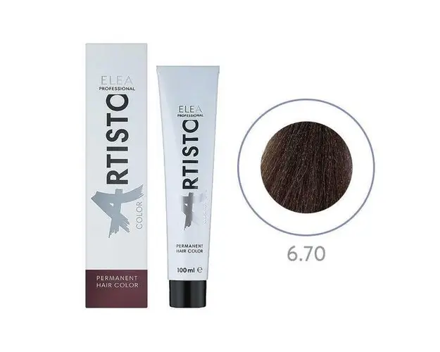 Vopsea permanenta pentru par Elea Professional Artisto Color, 6/70 Castaniu inchis maro extra, 100 ml