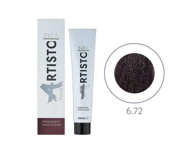 Vopsea permanenta pentru par Elea Professional Artisto Color, 6/72 Castaniu inchis maro violet, 100 ml