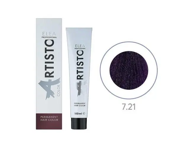 Vopsea permanenta pentru par Elea Professional Artisto Color, 7/21 Castaniu violet gri, 100 ml
