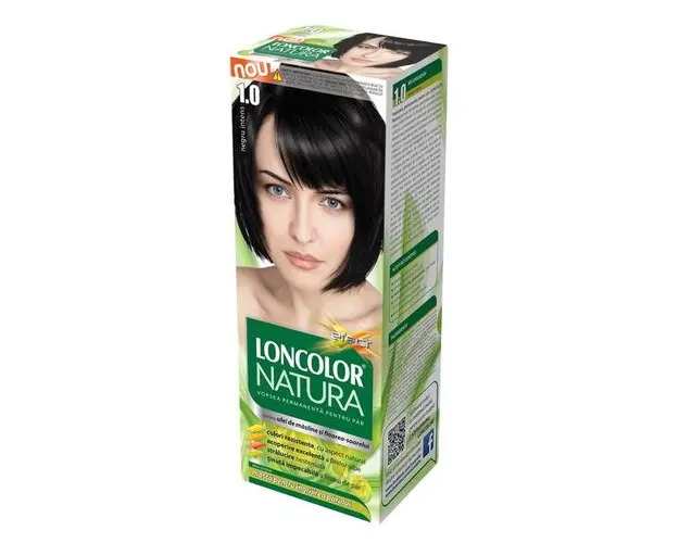 Vopsea Permanenta pentru Par Loncolor Natura, nuanta 1.0 negru intens
