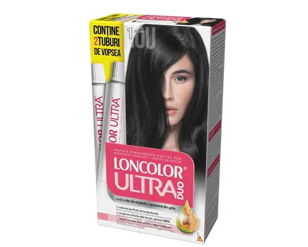 Vopsea Permanenta pentru Par Loncolor Ultra Max, nuanta 1 negru