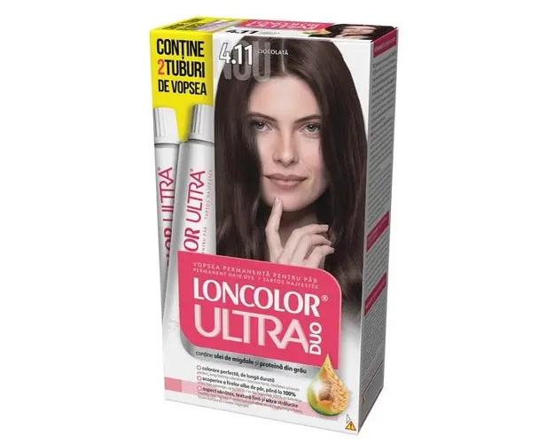 Vopsea Permanenta pentru Par Loncolor Ultra Max, nuanta 4.11 ciocolata