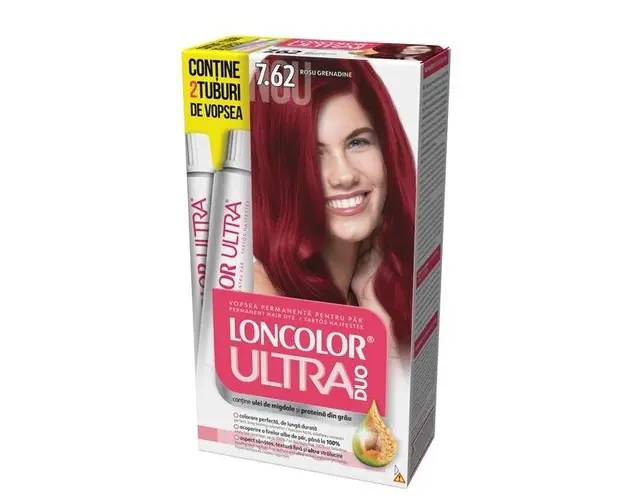 Vopsea Permanenta pentru Par Loncolor Ultra Max, nuanta 7.62 rosu grenadine