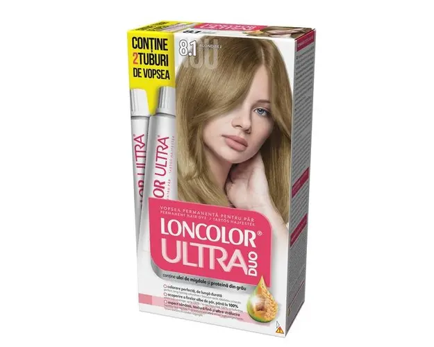 Vopsea Permanenta pentru Par Loncolor Ultra Max, nuanta 8.1 blond bej