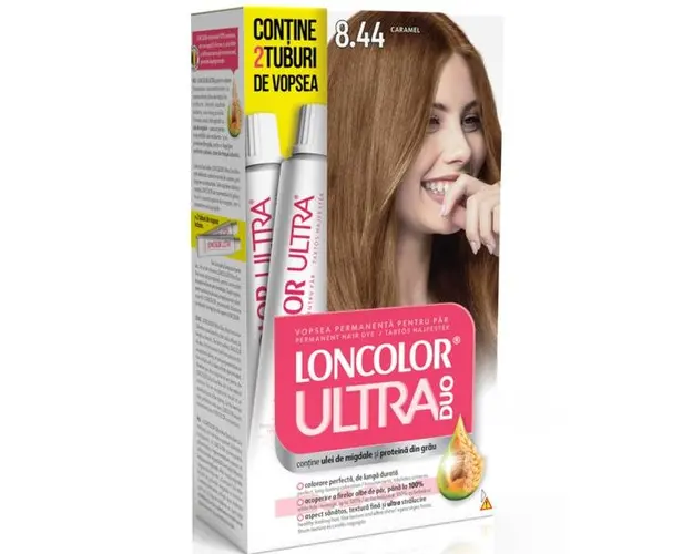 Vopsea Permanenta pentru Par Loncolor Ultra Max, nuanta 8.44 Caramel