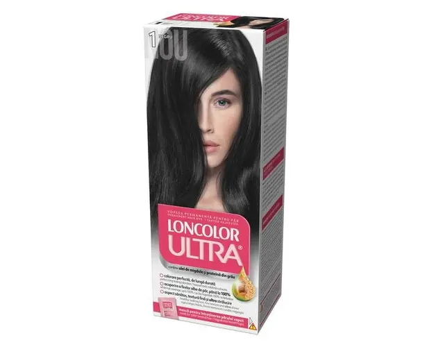 Vopsea Permanenta pentru Par Loncolor Ultra, nuanta 1 negru
