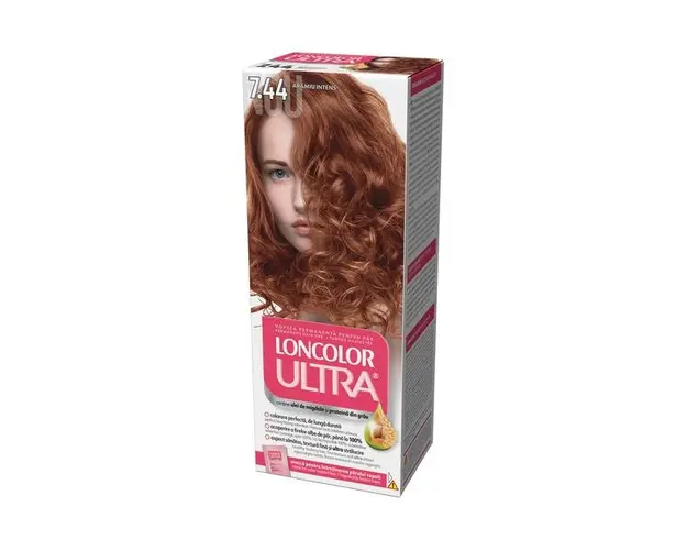 Vopsea Permanenta pentru Par Loncolor Ultra, nuanta 7.44 aramiu intens