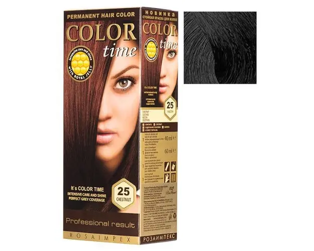 Vopsea Permanenta pentru Par Rosa Impex Color Time, nuanta 10 Black