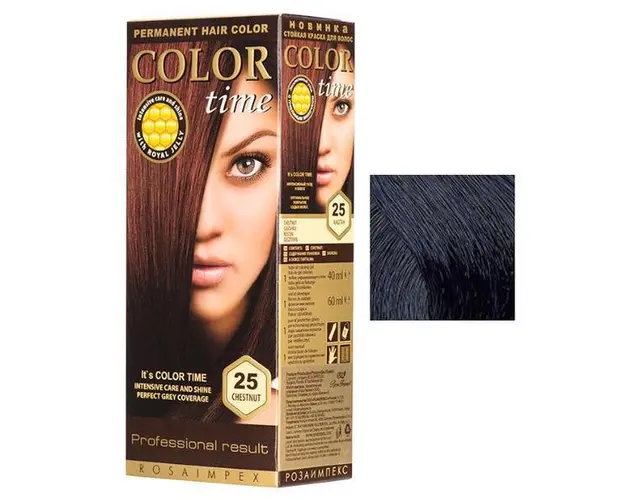 Vopsea Permanenta pentru Par Rosa Impex Color Time, nuanta 11 Blue Black