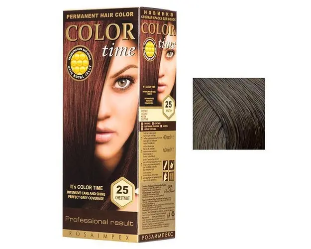 Vopsea Permanenta pentru Par Rosa Impex Color Time, nuanta 15 Dark Chocolate