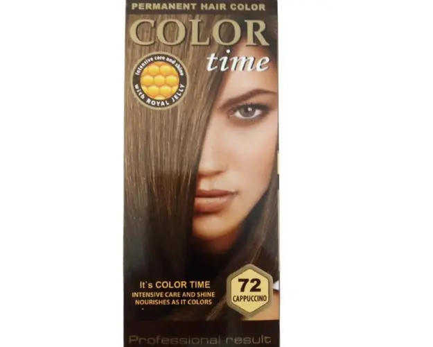 Vopsea Permanenta pentru Par Rosa Impex Color Time, nuanta 72 Cappuccino