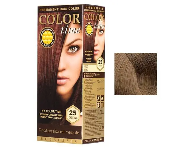 Vopsea Permanenta pentru Par Rosa Impex Color Time, nuanta 75 Caramel