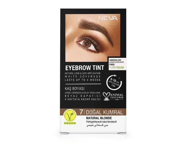 Vopsea Permanenta pentru Sprancene, Fara Amoniac, 100% Vegana - Neva Eyebrow Tint, nuanta Blond Natural, 30 ml