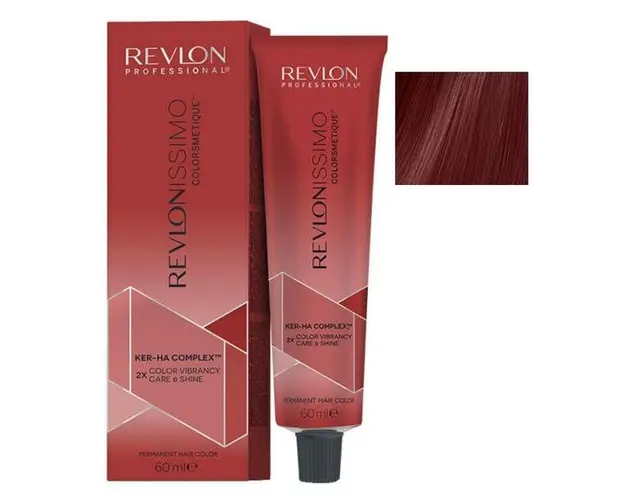 Vopsea Permanenta - Revlon Professional Revlonissimo Colorsmetique Ker-Ha Complex Permanent Hair Color, nuanta 5.65 Light Red Mahogany Brown, 60 ml
