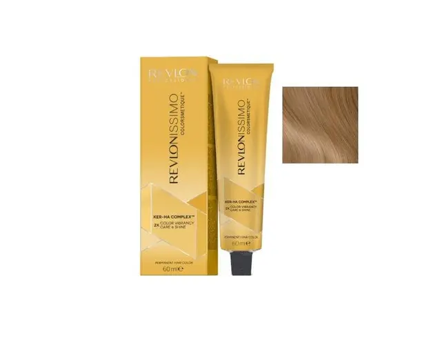Vopsea Permanenta - Revlon Professional Revlonissimo Colorsmetique Ker-Ha Complex Permanent Hair Color, nuanta 7.3 Medium Golden Blonde, 60 ml