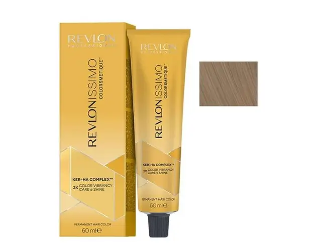 Vopsea Permanenta - Revlon Professional Revlonissimo Colorsmetique Ker-Ha Complex Permanent Hair Color, nuanta 7.31 Medium Golden Ash Blonde, 60 ml