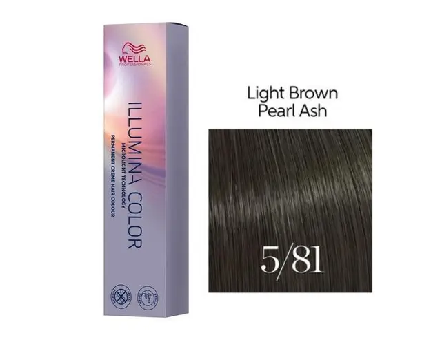 Vopsea Permanenta - Wella Professionals Illumina Color Nuanta 5/81 castaniu deschis albastru cenusiu 