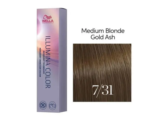 Vopsea Permanenta - Wella Professionals Illumina Color Nuanta 7/31 blond mediu auriu cenusiu