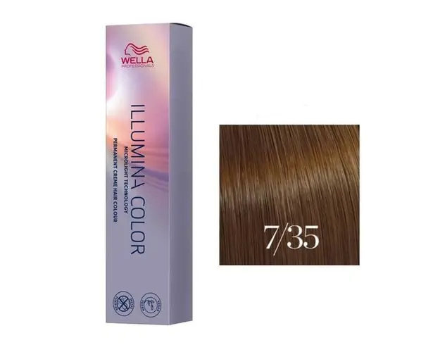 Vopsea Permanenta - Wella Professionals Illumina Color Nuanta 7/35 blond mediu auriu mahon