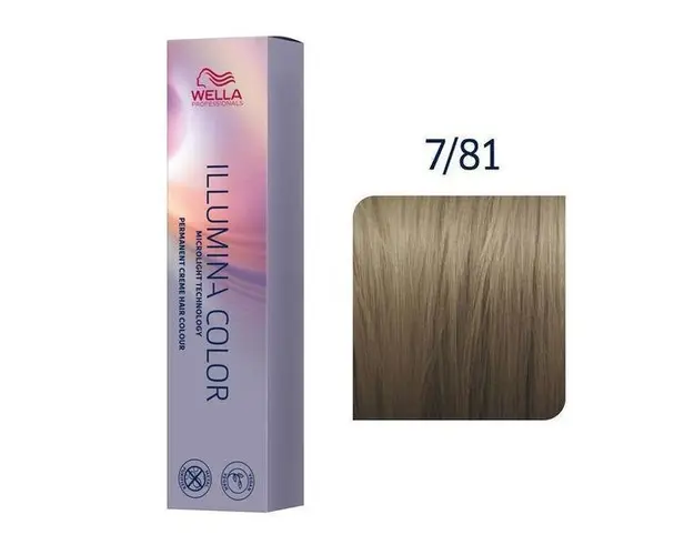 Vopsea Permanenta - Wella Professionals Illumina Color Nuanta 7/81 blond mediu albastru cenusiu