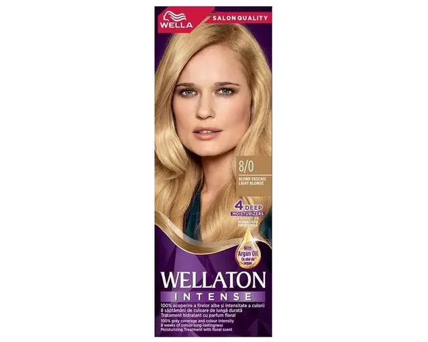 Vopsea Permanenta - Wella Wellaton Intense Color Cream, nuanta 8/0 Blond Deschis