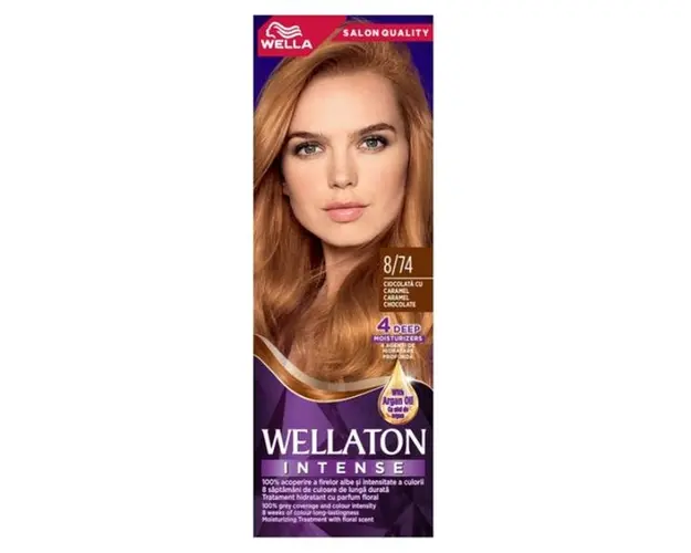 Vopsea Permanenta - Wella Wellaton Intense Color Cream, nuanta 8/74 Ciocolata cu Caramel