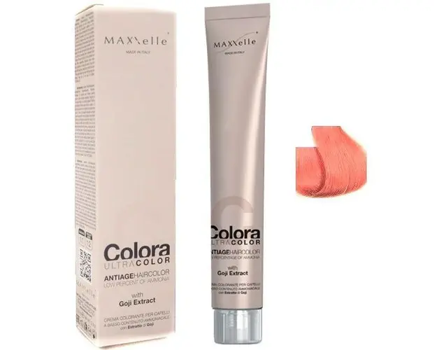 Vopsea Profesionala cu Extract de Goji - Maxxelle Colora Ultracolor Antiage Haircolor, nuanta 9.44 Intense Copper Very Light Blonde