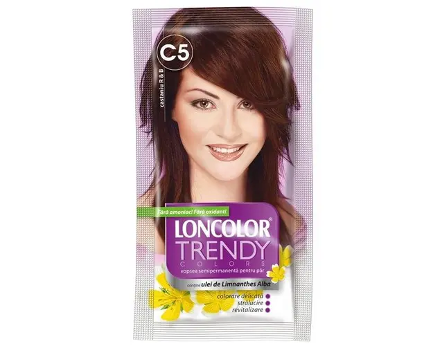 Vopsea Semipermanenta Loncolor Trendy Colors, nuanta C5 castaniu R & B, 2x 25 ml