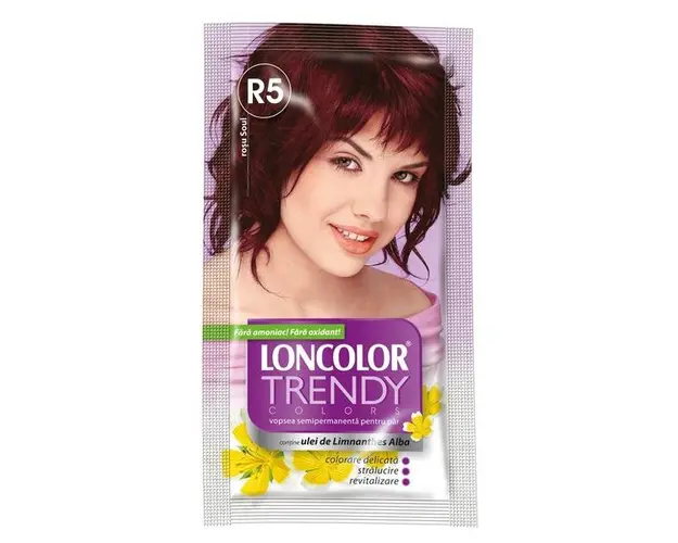 Vopsea Semipermanenta Loncolor Trendy Colors, nuanta R5 rosu soul, 2x 25 ml