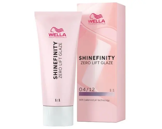 Vopsea translucida demipermanenta - Wella Professionals Shinefinity Zero Lift Glaze, nuanta 04/12 Cool Chia (saten mediu cenusiu), 60 ml