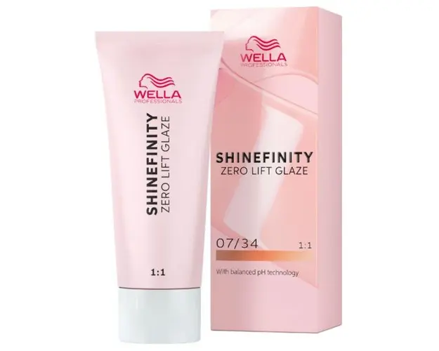 Vopsea translucida demipermanenta - Wella Professionals Shinefinity Zero Lift Glaze, nuanta 07/34 Paprika Spice (blond mediu auriu roscat), 60 ml